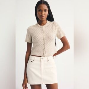 Abercrombie & Fitch Merino Wool-Blend Short-Sleeve Cardigan Women’s XS Brand New